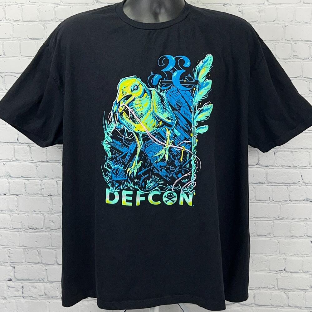 DEF CON 33 PHREE Bird Mar Williams T Shirt 2XL XXL Black 2025 Cybersecurity Tee
